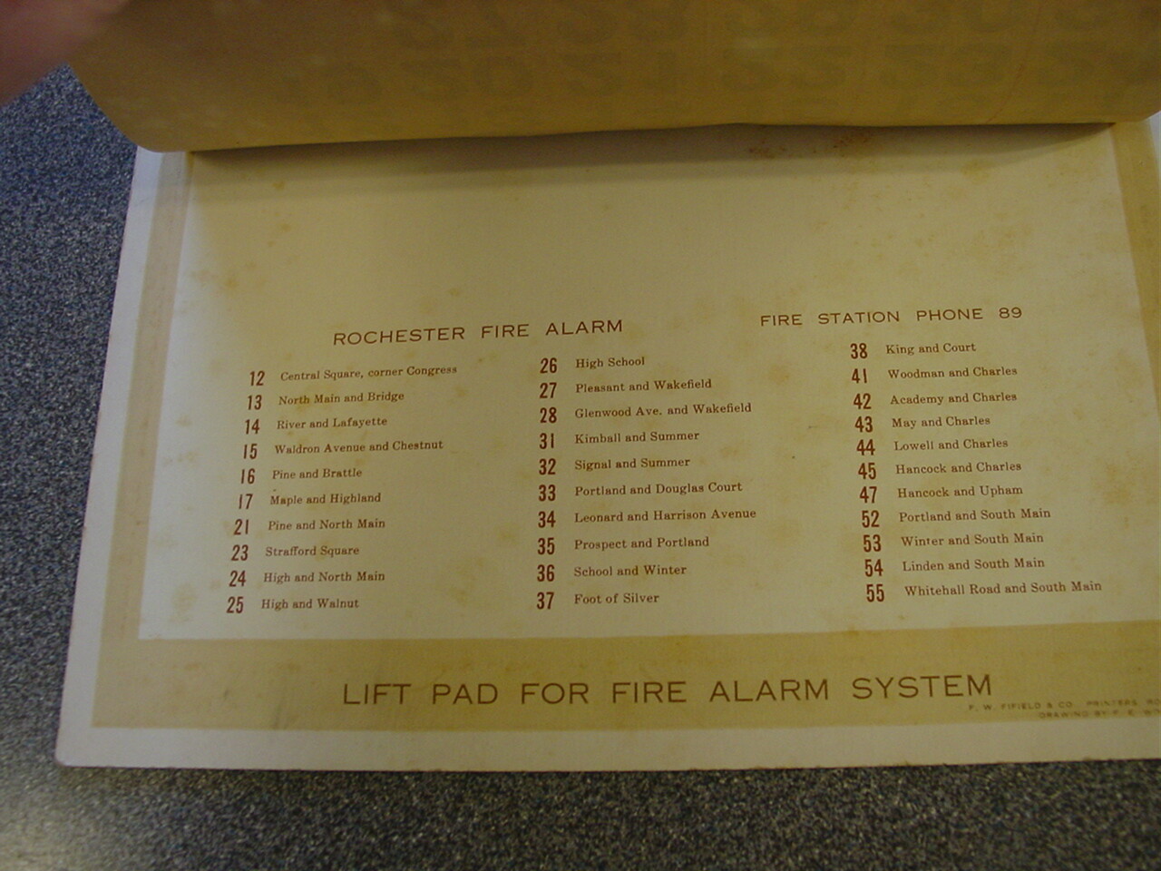 Antique 1932 Kimball & Allen Insurance Calendar Rochester NH Kendall Fire Alarm
