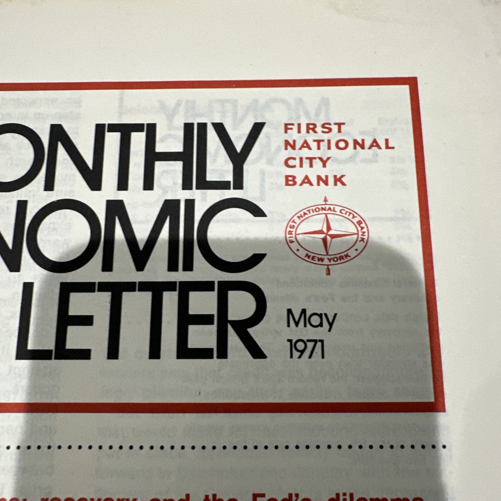 Lot of 6 First National City Bank Monthly Economic Letter 1971-1973 Vintage