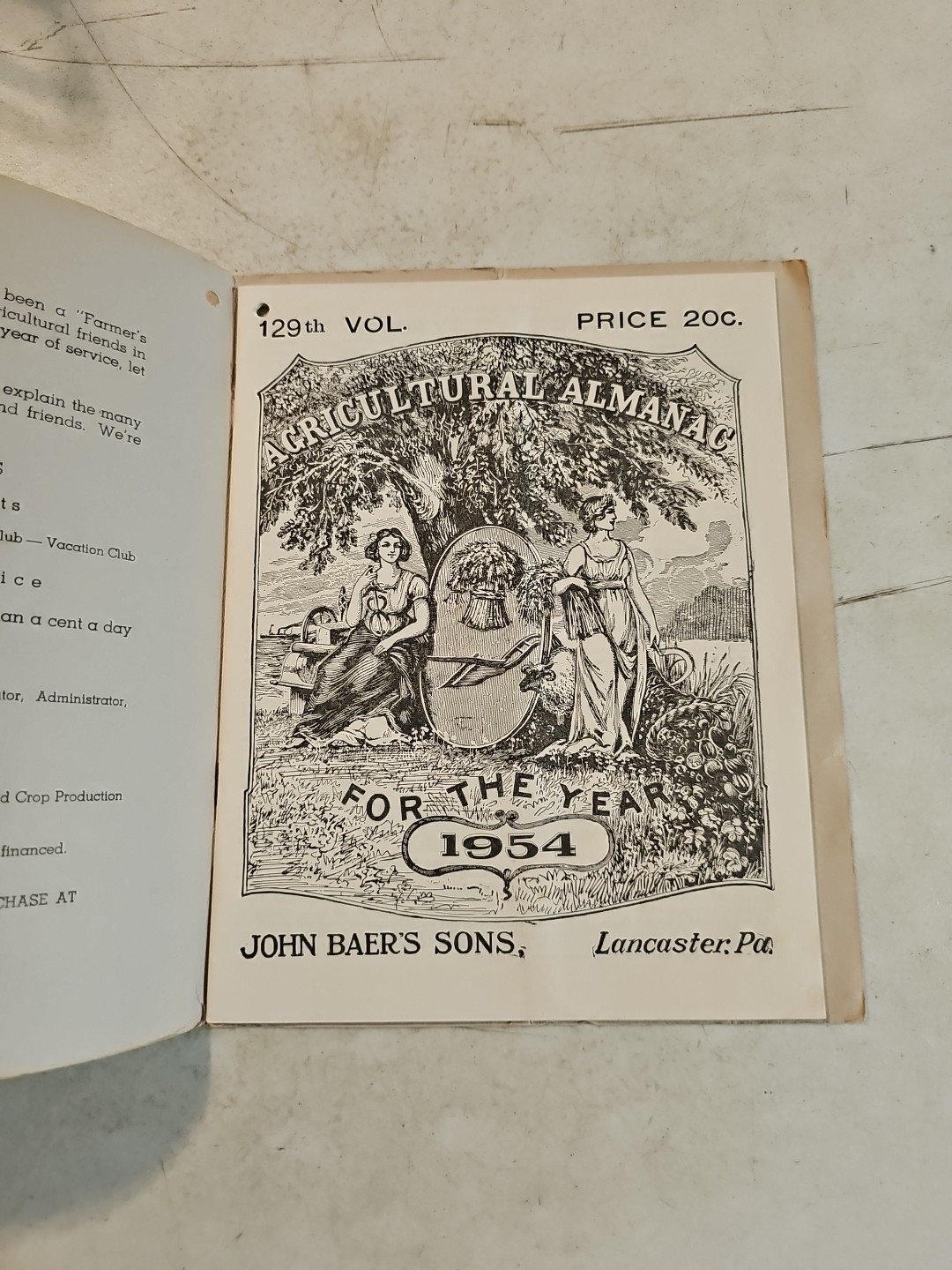 Vintage 1954 The National Bank Chambersburg Pa. Agricultural Almanac