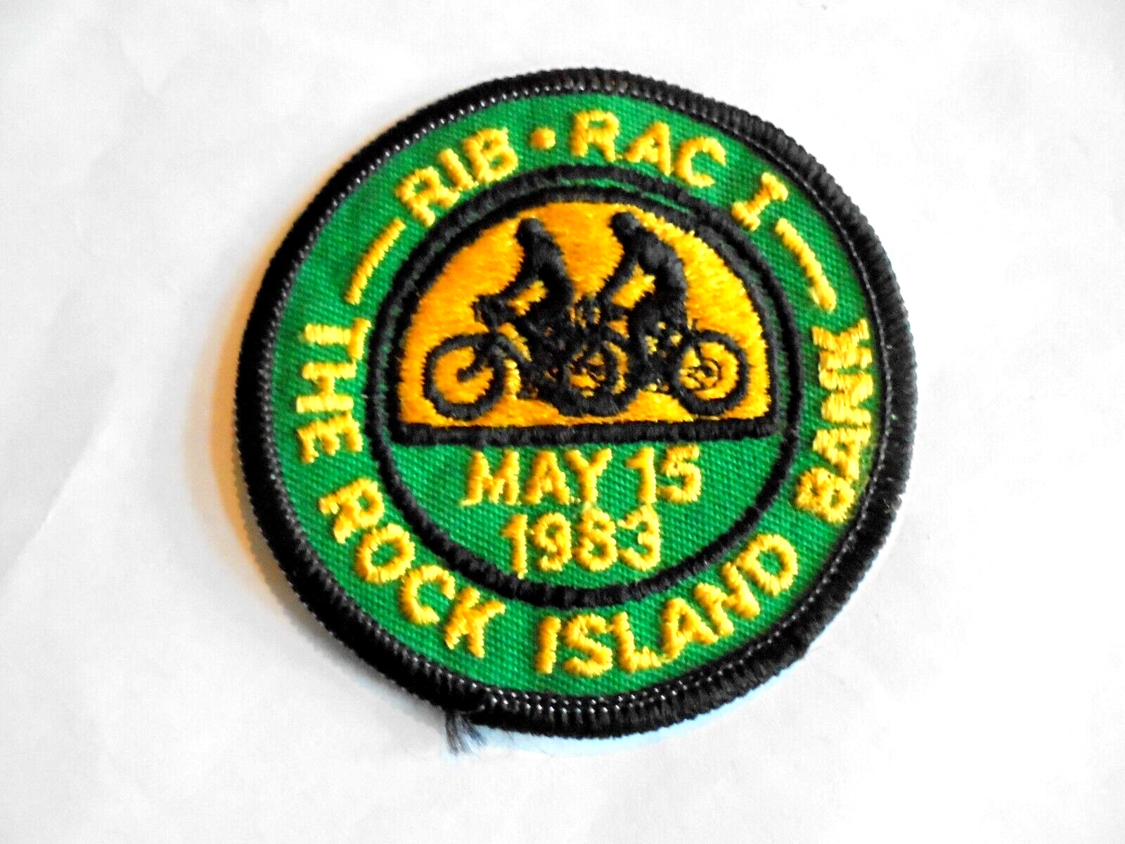 Vintage 1983 Rock Island Bank Bicycle Event Souvenir Patch