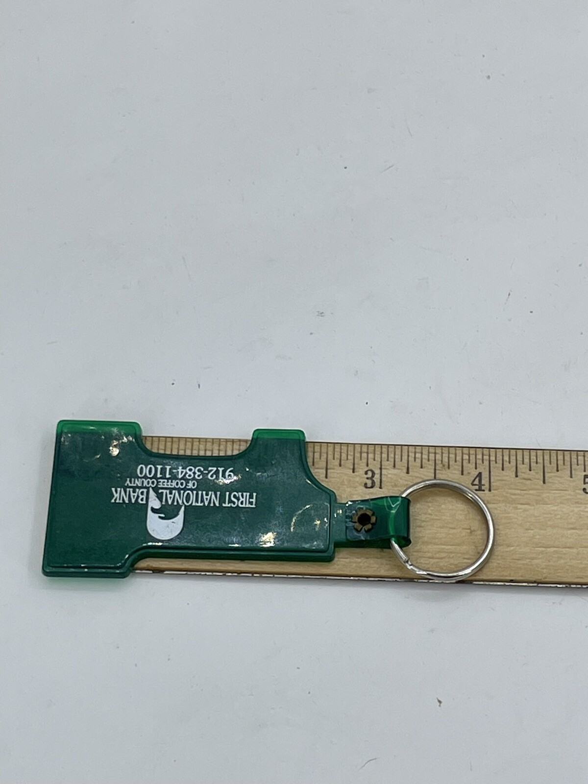 Vintage First National Bank Of Coffee County Georgia Plastic Keychain Key Ring