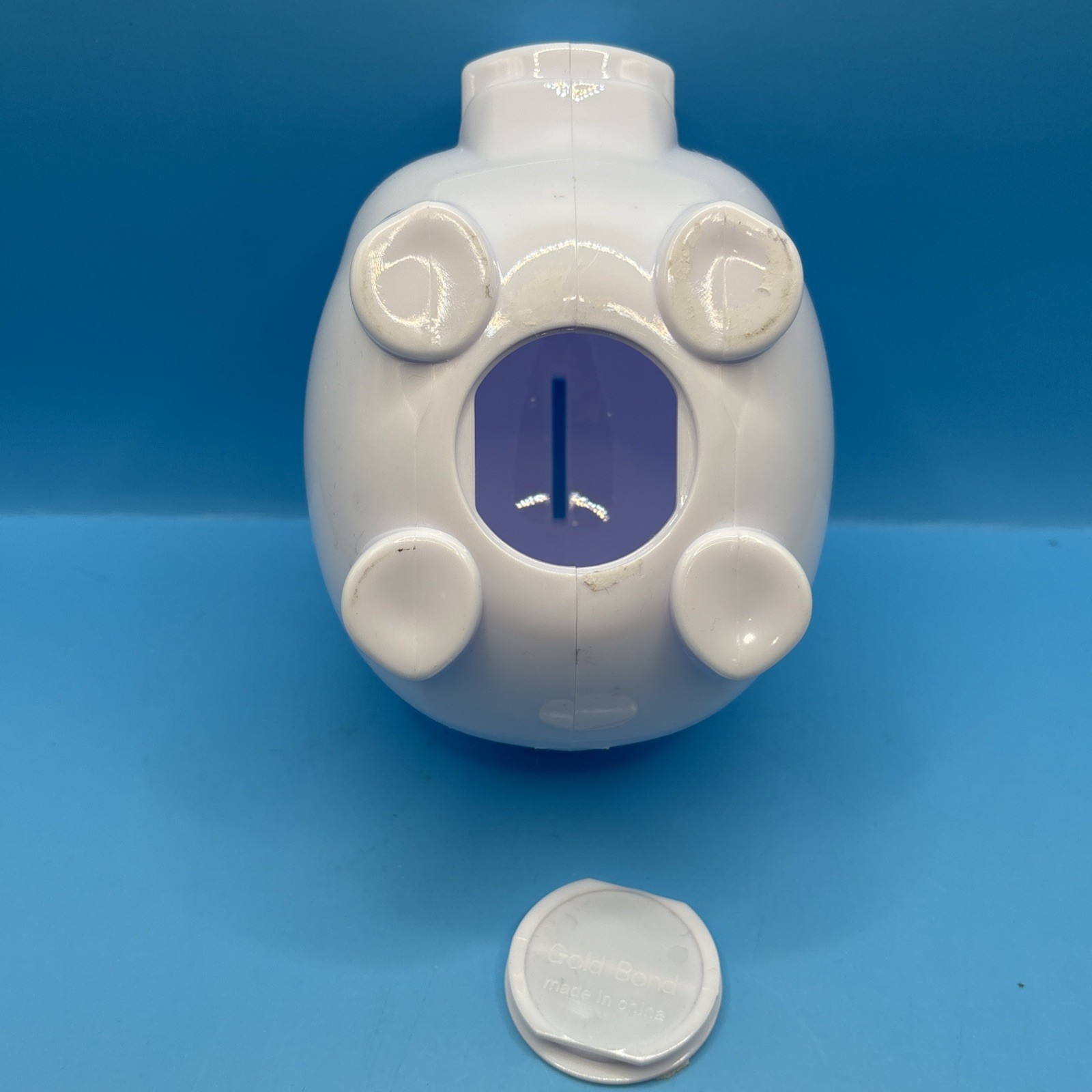RARE State Farm Bank Gold Bond 4.25″ Tall White Plastic Pig Piggy Bank