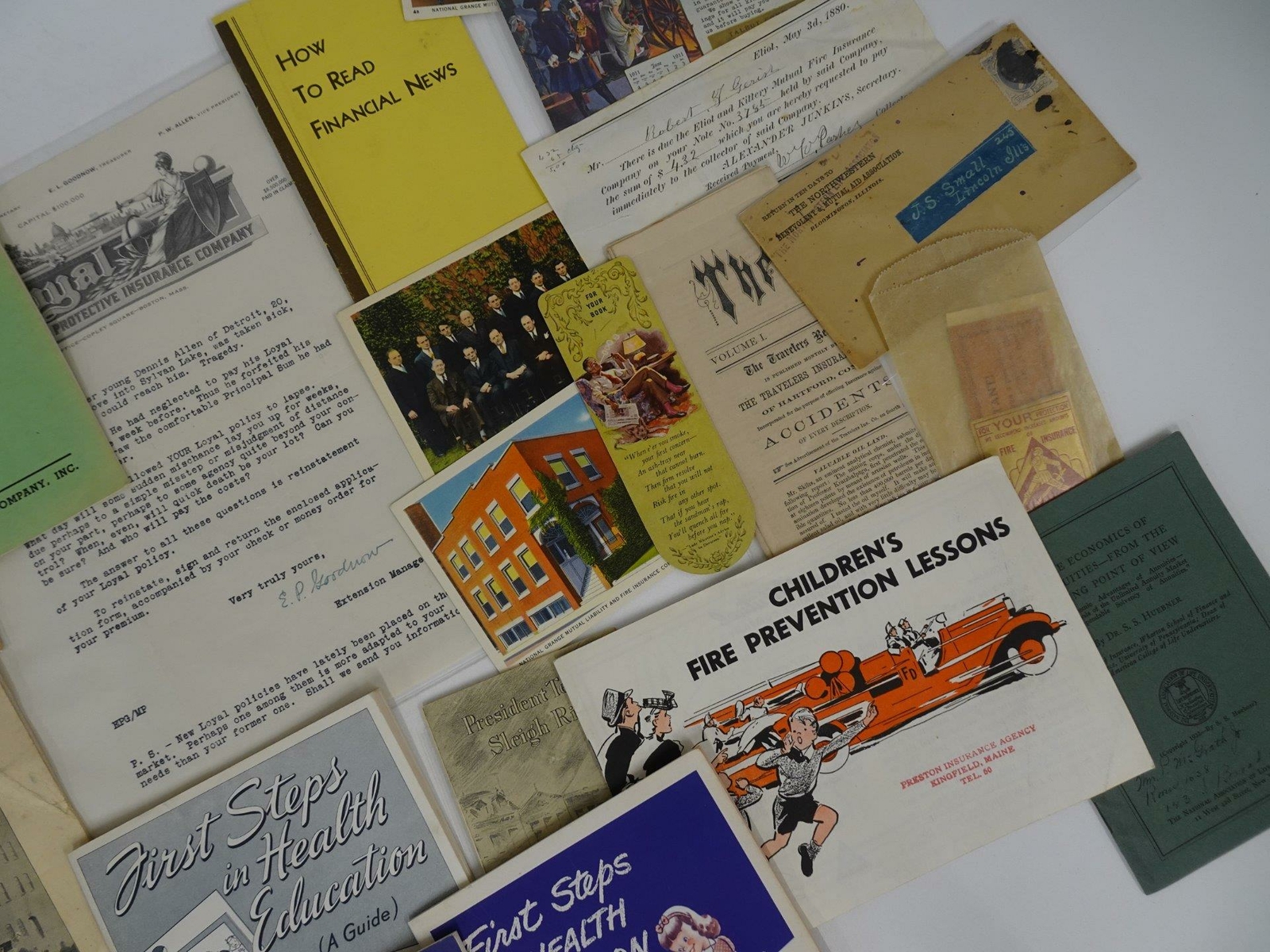 Lot 25 Pieces Insurance Ephemera Brochures Policies Advertisements 1800s-1900s
