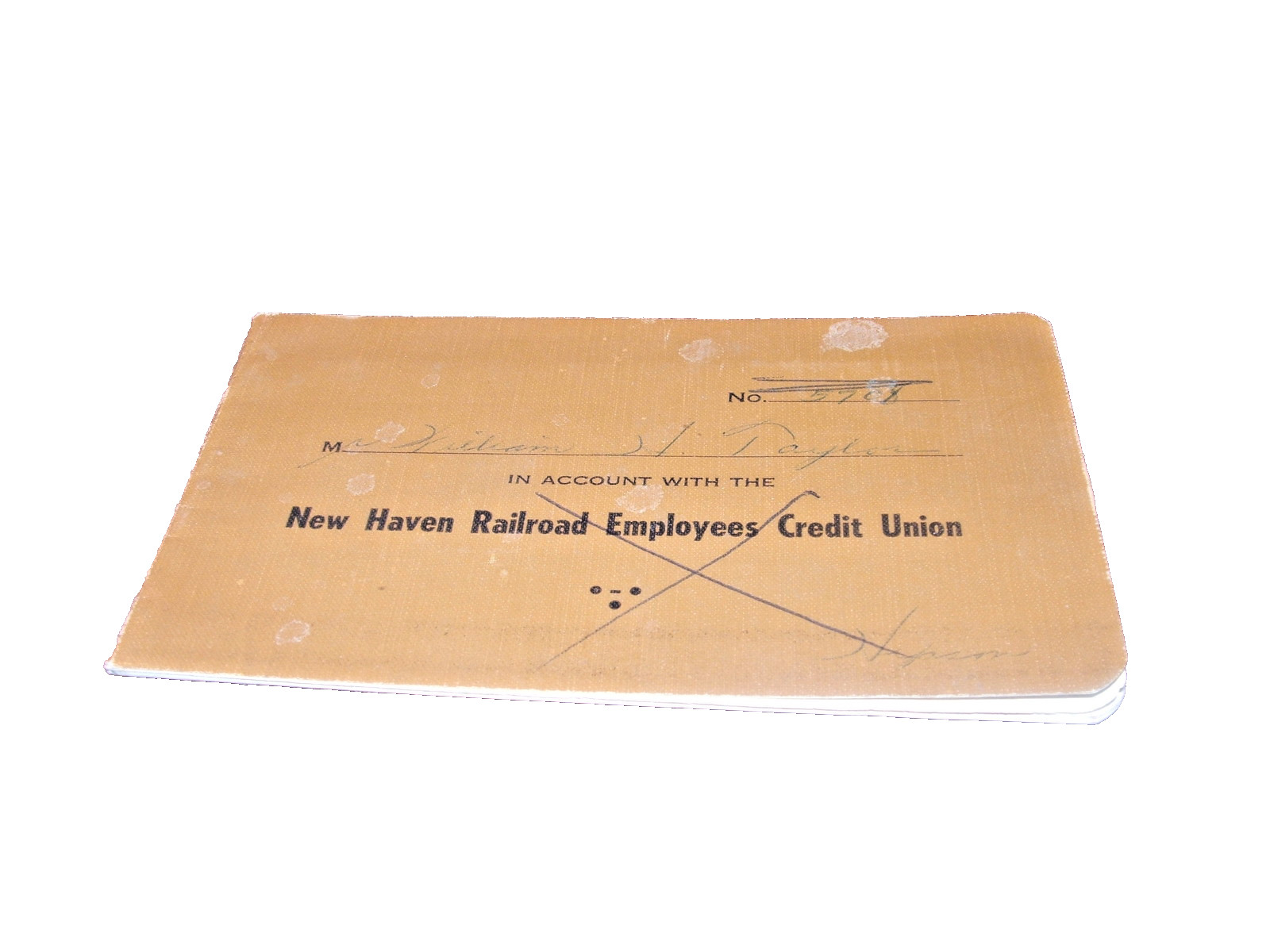 1959 NEW HAVEN RAILROAD EMPLOYEES CREDIT UNION SAVINGS ACCOUNT BOOK