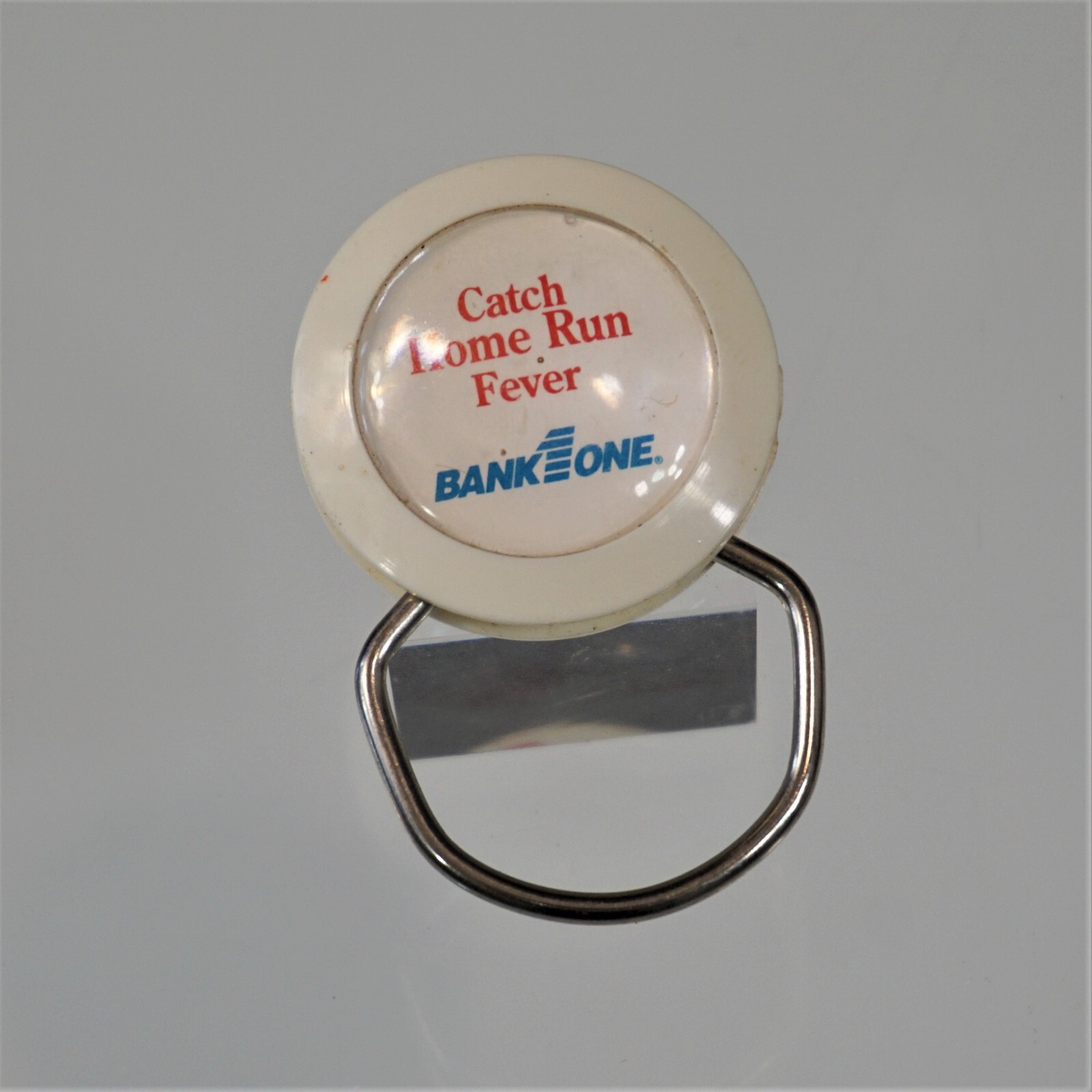 Vintage Bank 1 One Advertising Keyring Catch Home Run Fever Key Holder