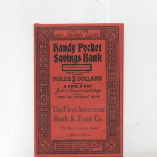 Lima Ohio Handy Pocket Savings Bank 1930s Bank Advertising Folder