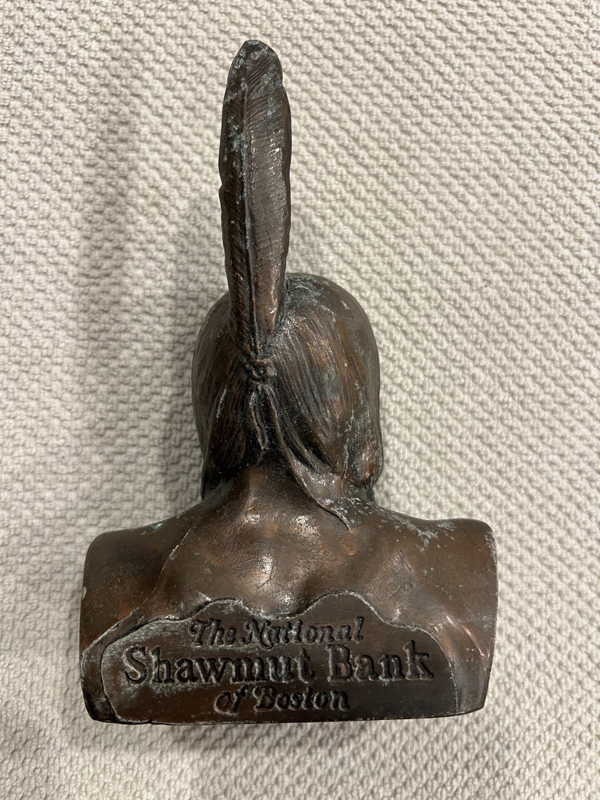 RARE VINTAGE SHAWMUT BANK OF BOSTON INDIAN HEAD COIN BANK