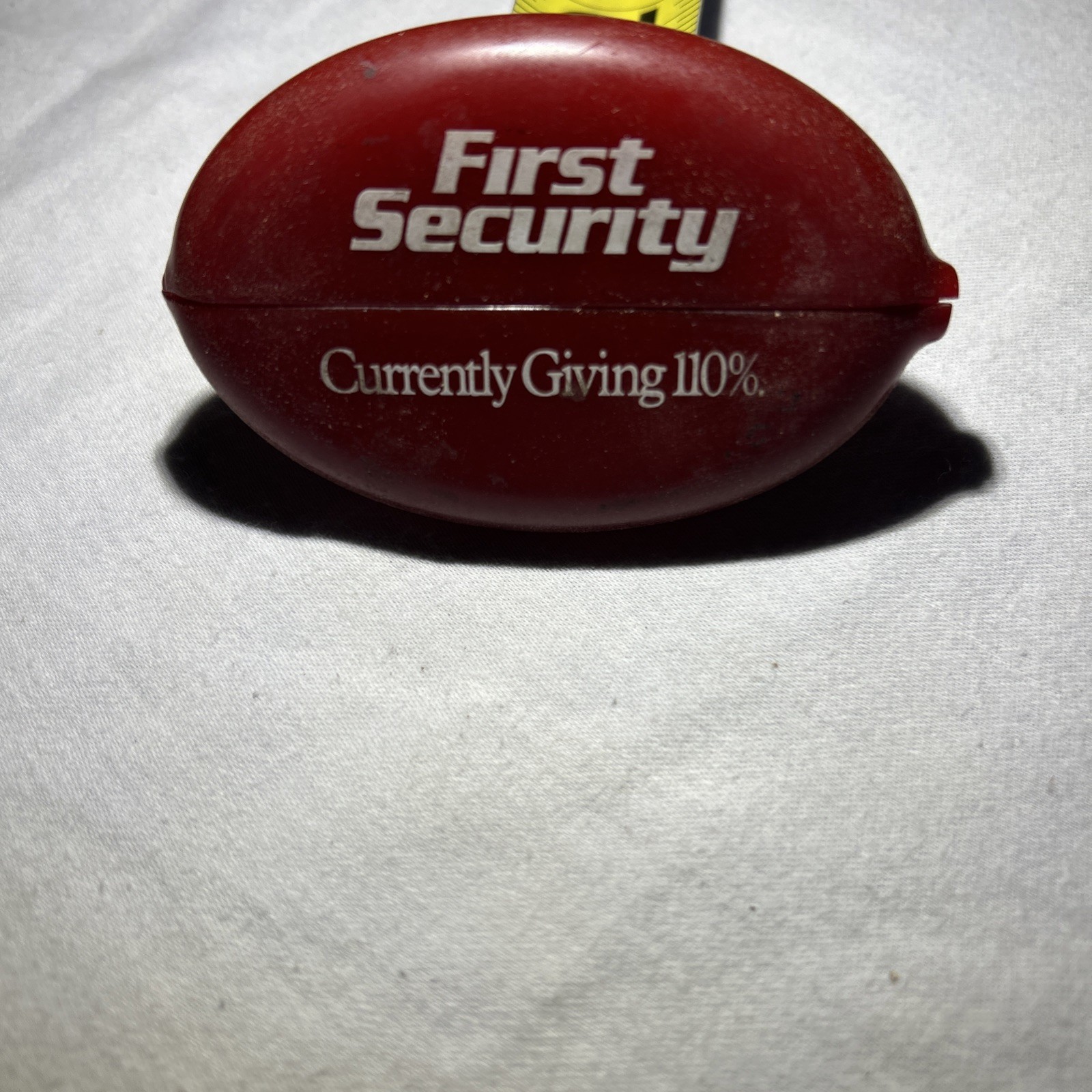 Vintage First Security Red Rubber Squeeze Coin Purse Pouch Advertising Quikoin
