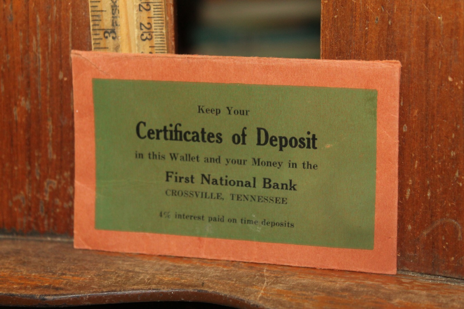 Vintage First National Bank Crossville Tennessee Deposit EMPTY Envelope