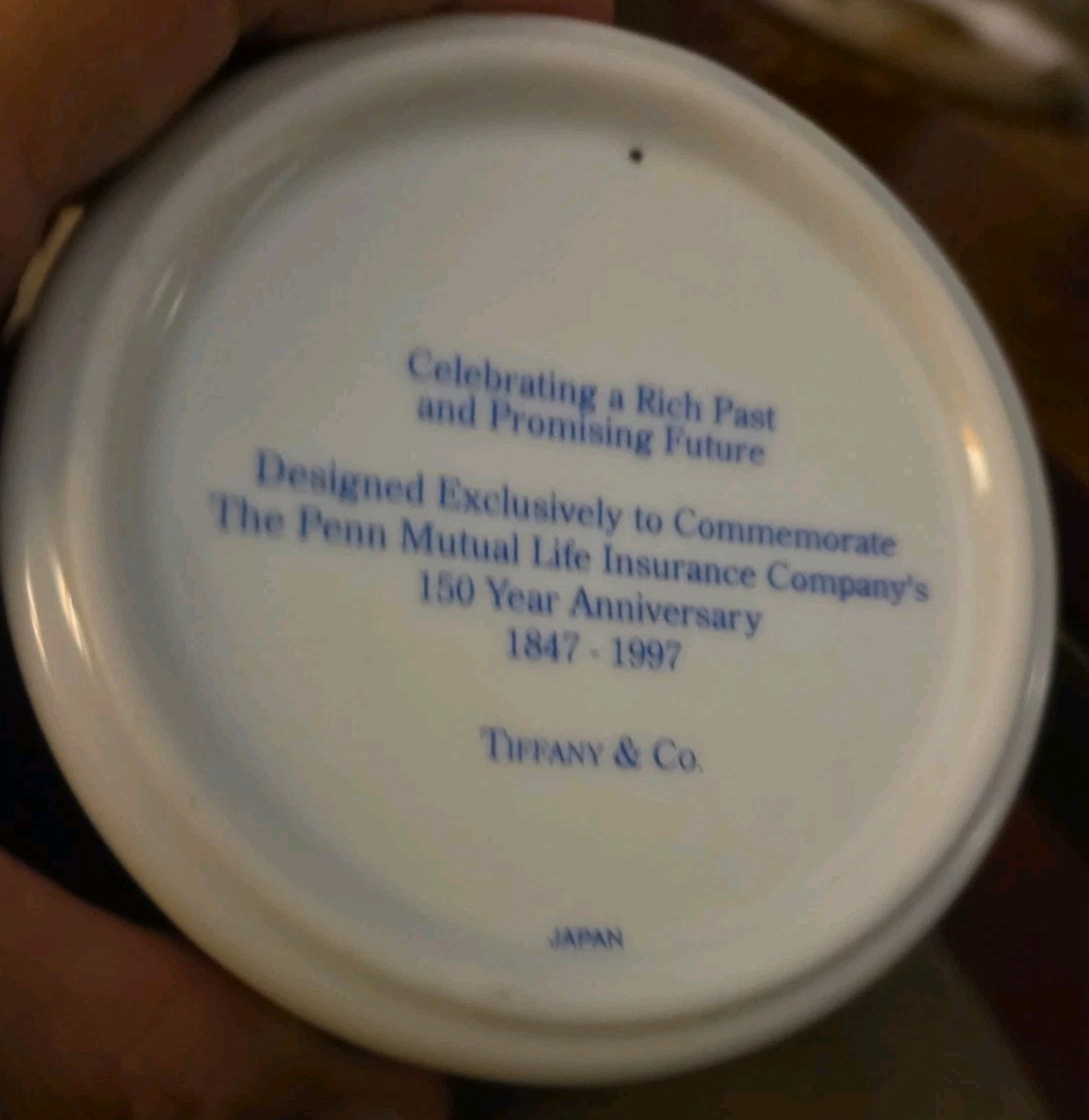 Tiffany & Co Porcelain Made In Japan For The Penn Mutual Life Insurance Co 1997