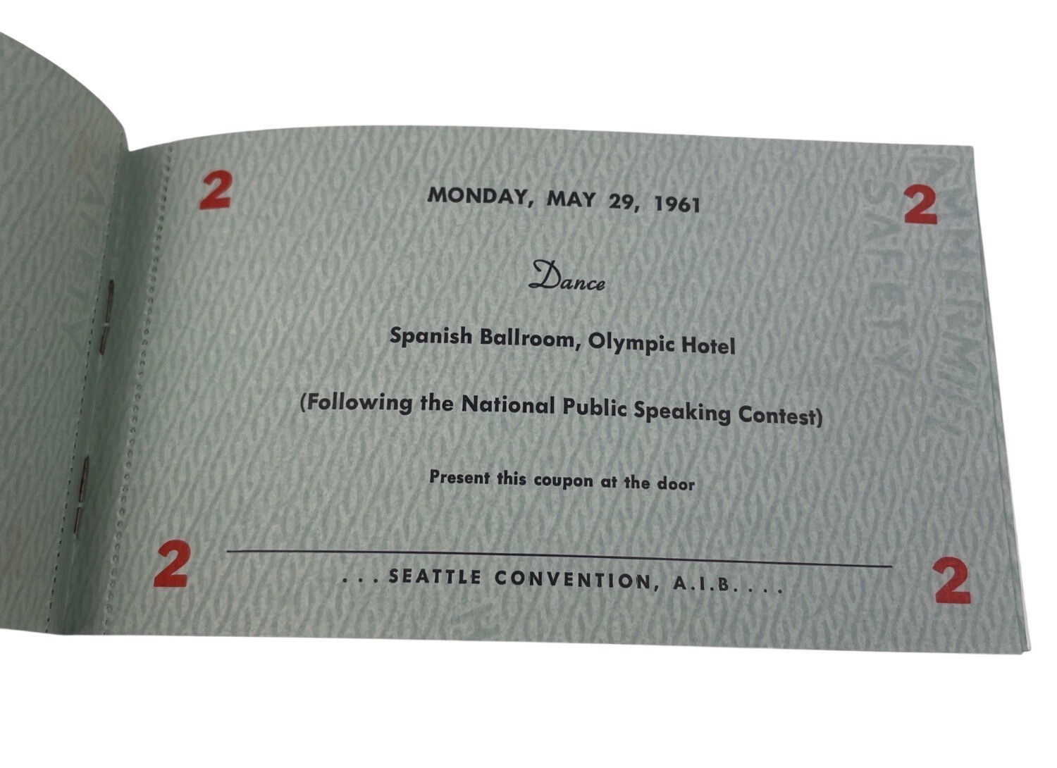 59th Annual Convention American Institute of Banking (AIB) Delegates Coupon Book