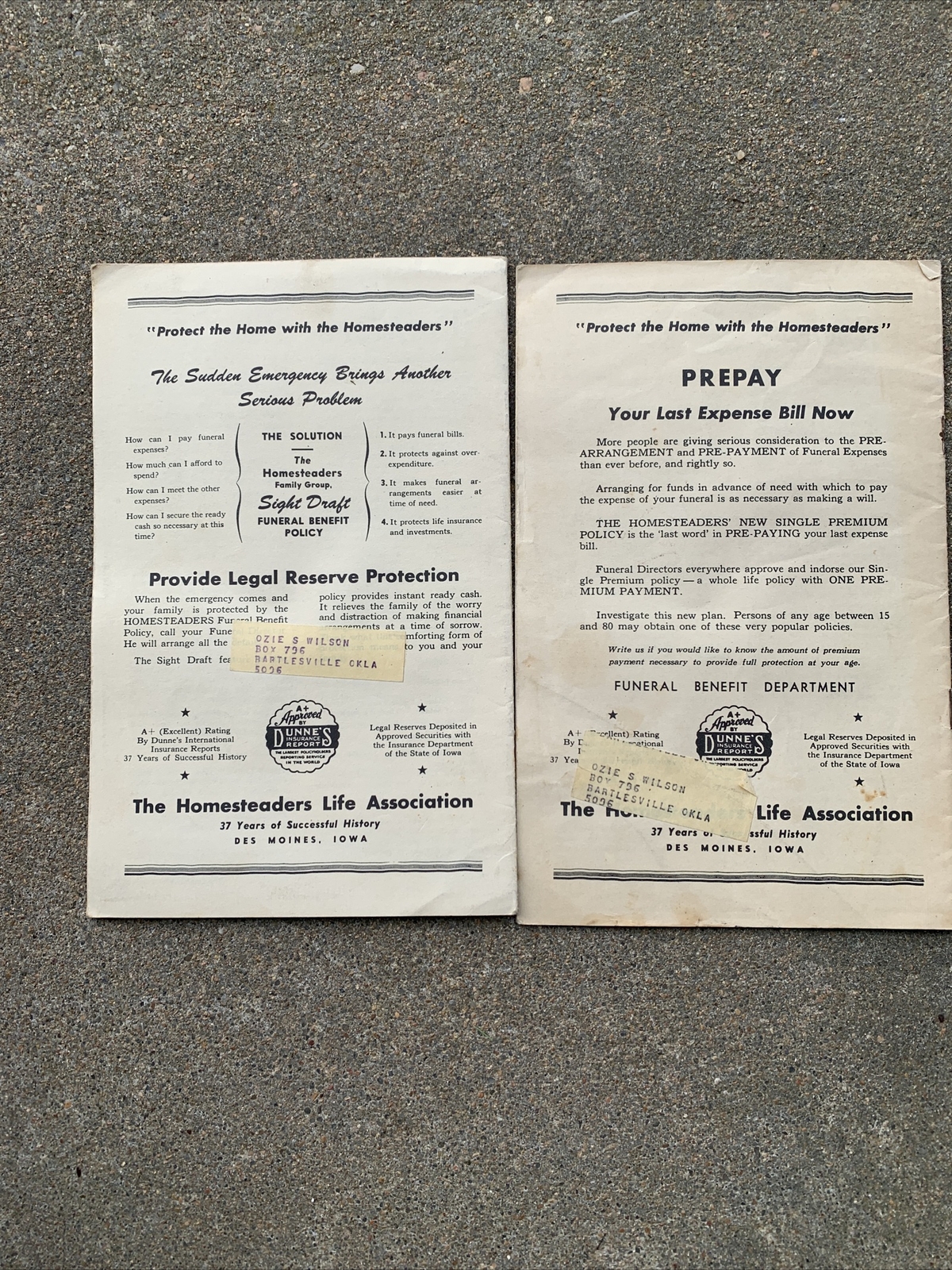 Rare 1944 The Back Log Homesteaders Life Assoc Publication Des Moines Iowa 1946