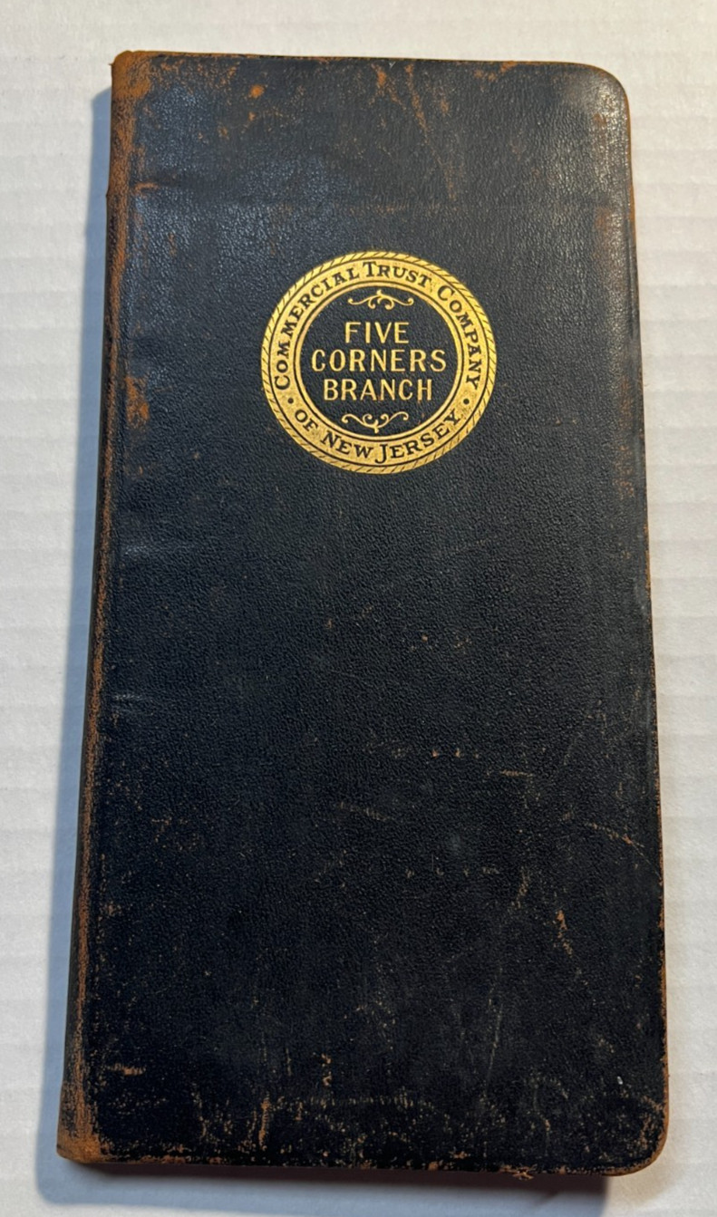 Commercial Trust Five Corners Jersey City NJ Deposit Book John Baptist Church