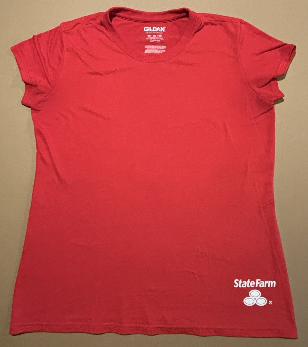 State Farm-branded Gildan Performance Red T-shirt – Women’s Size Medium