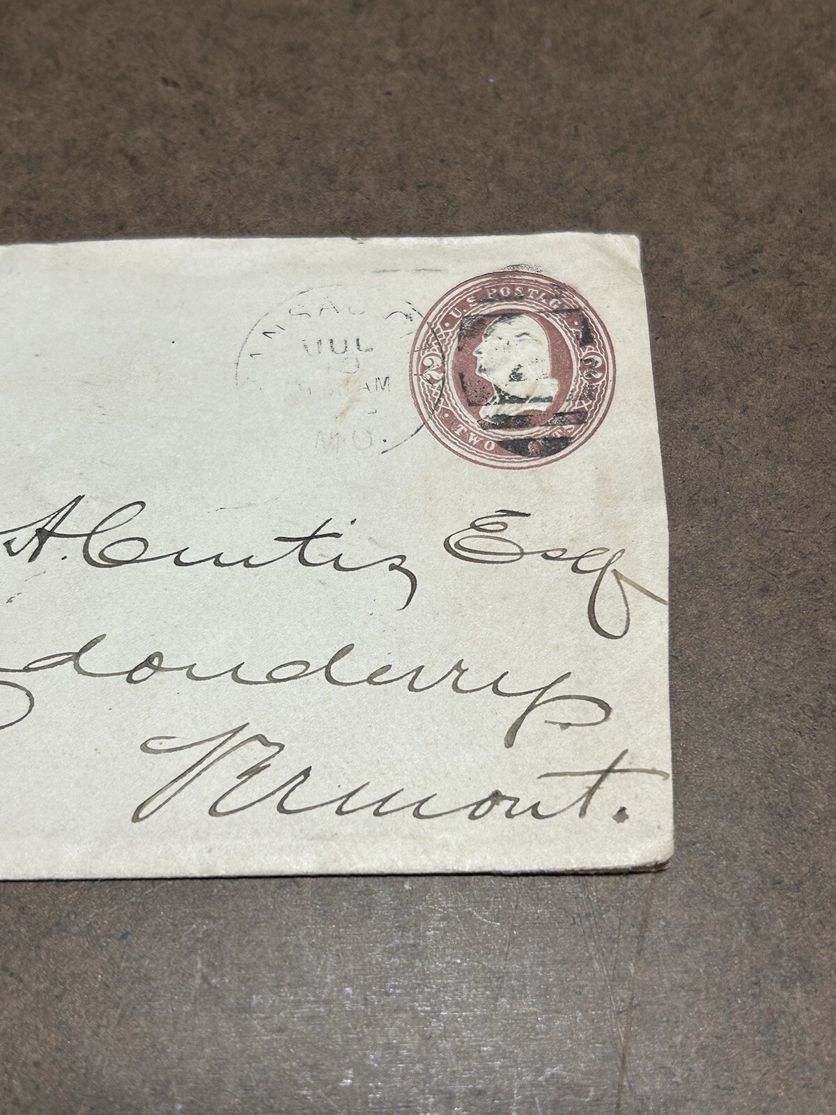 KANSAS CITY SAFE DEPOSIT AND SAVINGS BANK LETTER & ENVELOPE DATED 1886