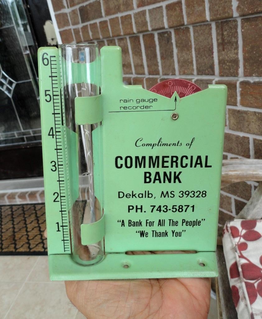 COMMERCIAL BANK Rain Gauge Advertising Sign DEKALB, MISSISSIPPI MS