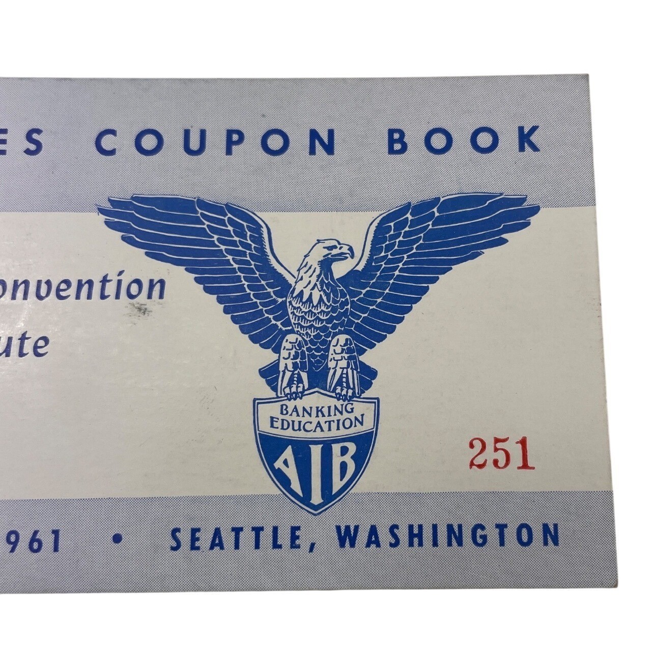 59th Annual Convention American Institute of Banking (AIB) Delegates Coupon Book