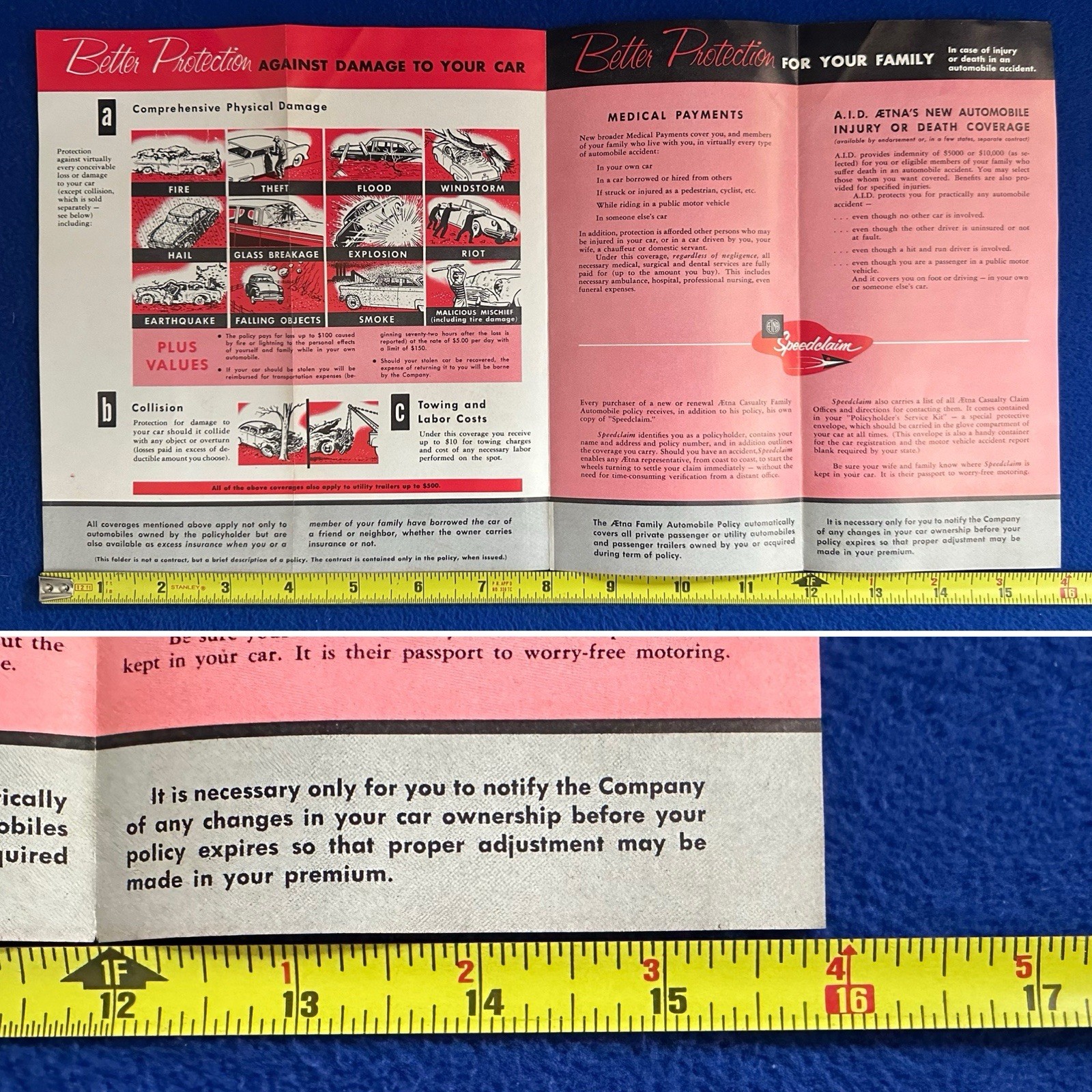 Vintage 1950s Aetna Casualty Auto Insurance Brochure / ‘P.S. – Personal Service’