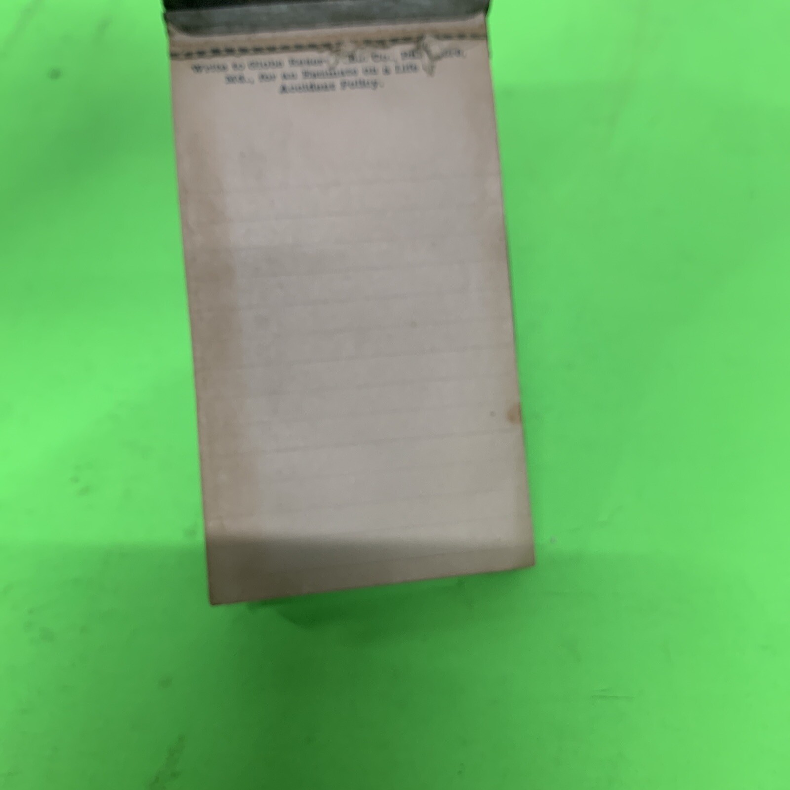 1889 Globe Reserve Ins. Co. Notepad small Baltimore MD