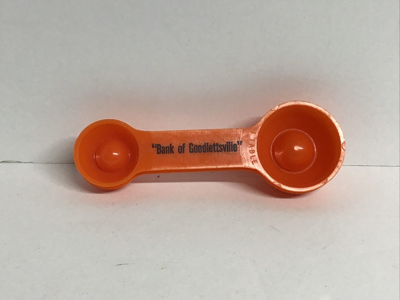 Vintage~Bank Advertising~Bank Of Goodlettsville,Tn.~measuring spoon~1tsp/1tbs