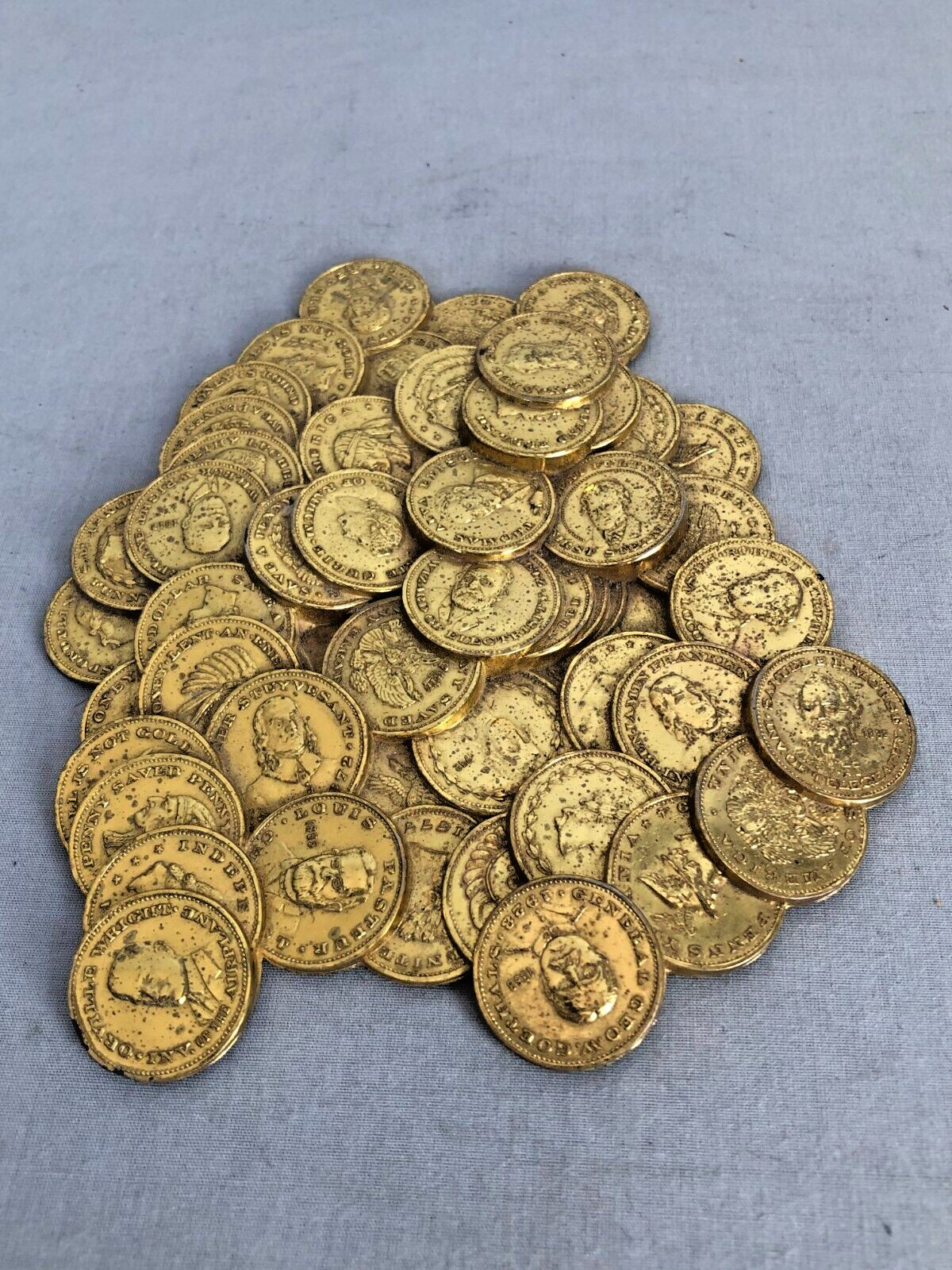 Vintage Bank of America Advertising Coins Look Like Gilded Metal Paperweight.