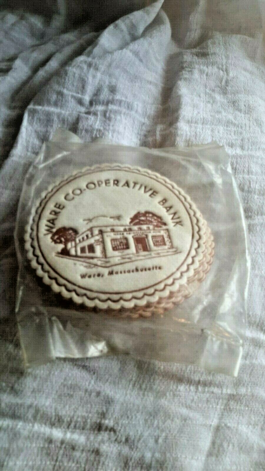 WARE CO-OPERATIVE BANK VINTAGE ADVERTISING DRINK COASTERS 10 ROYAL CATCH-ALL NEW