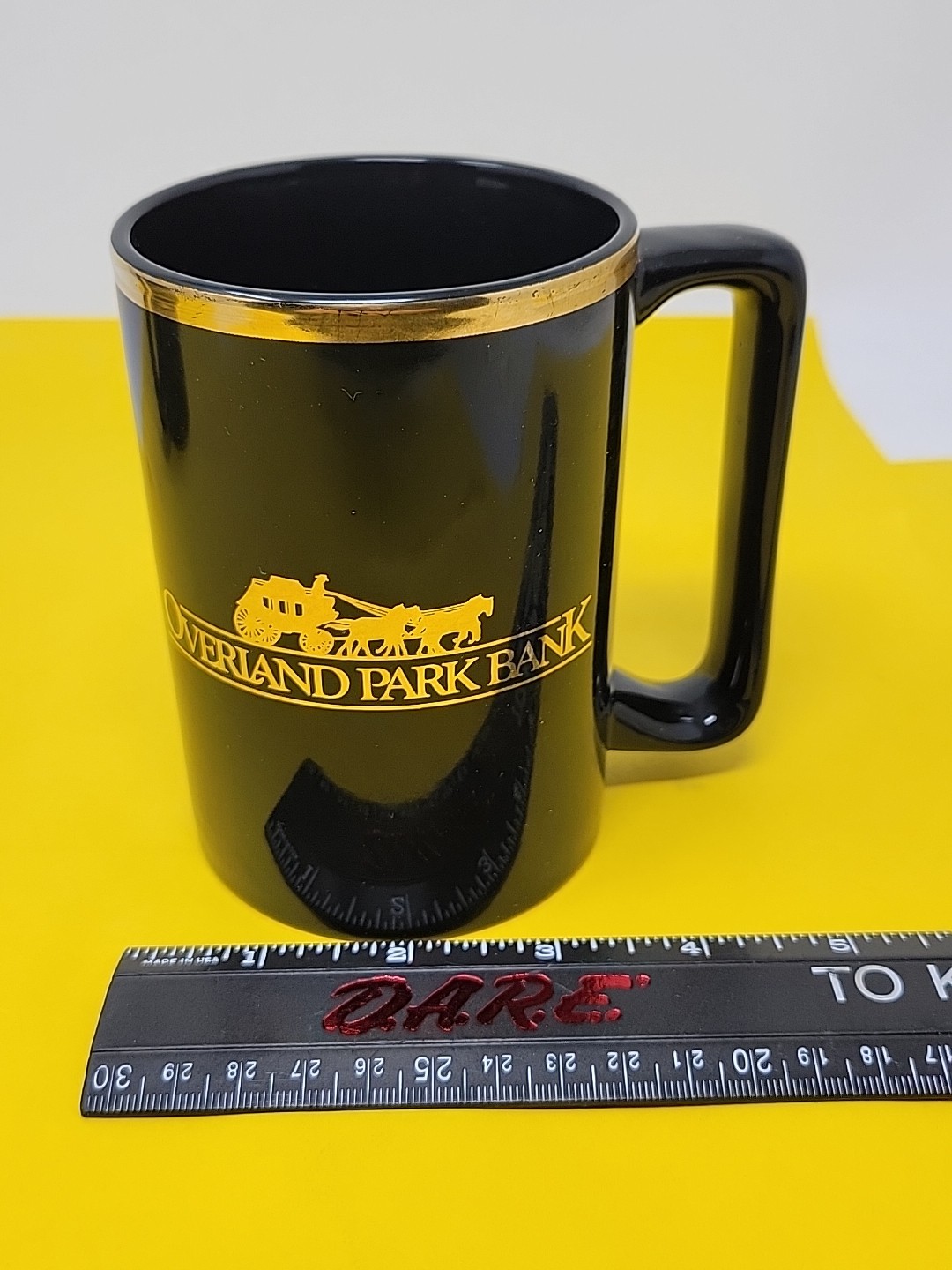 Overland Park Bank Black Coffee Mug Kansas KS Banking Financial Promo RARE