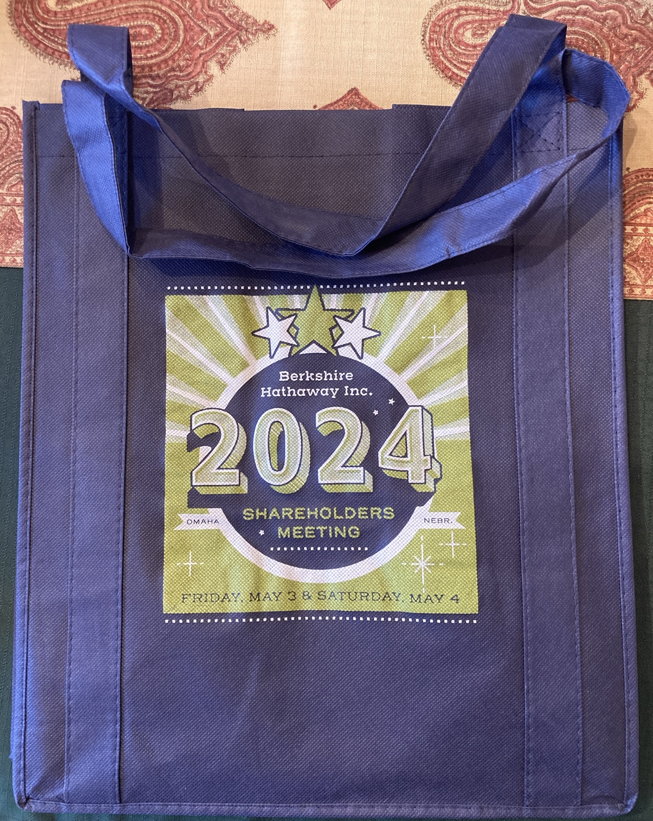 Warren Buffett Berkshire Hathaway Cloth Bag Large Sustainable 2024 Exclusive