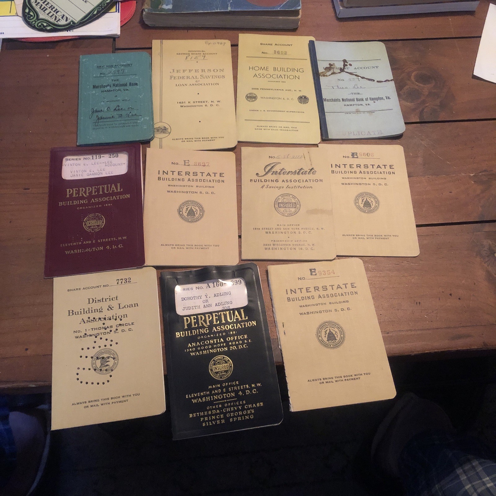 Lot Of Vtg Building Association Mortgage Rent Booklets Va. D. C.