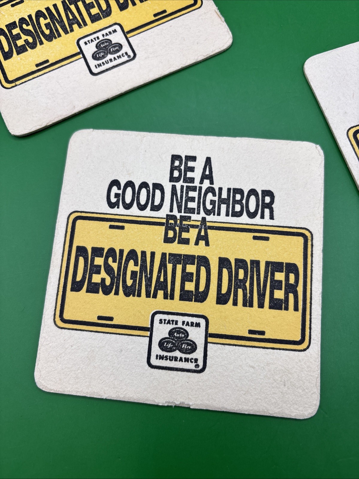 VTG Lot of 4 State Farm “Be A Good Neighbor, Be A Designated Driver” Coasters
