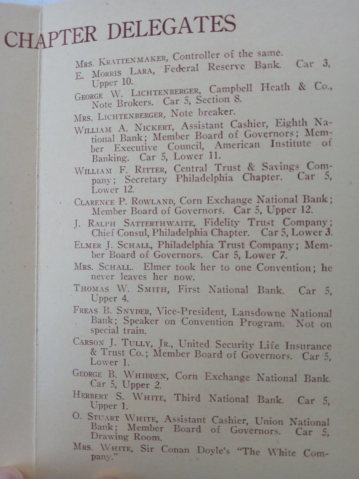 1919 AIB Annual Convention New Orleans LA Philadelphia Chapter Delegates Booklet