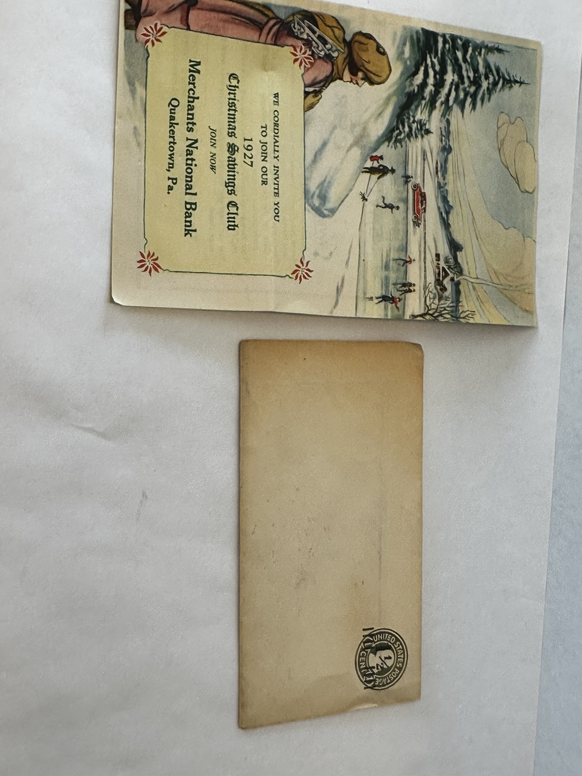 Invitation to Join 1927 Christmas Savings Club Merchants National Bank