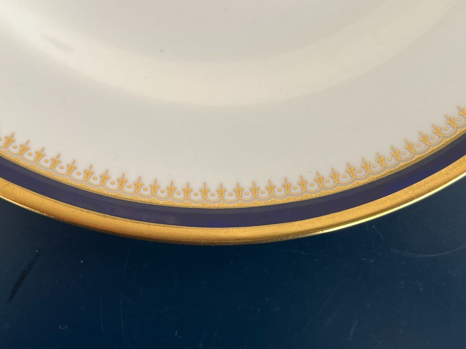 FIRST NATIONAL CITY BANK NY SPODE KNIGHTSBRIDGE COBALT 3 LUNCH PLATES RARE!