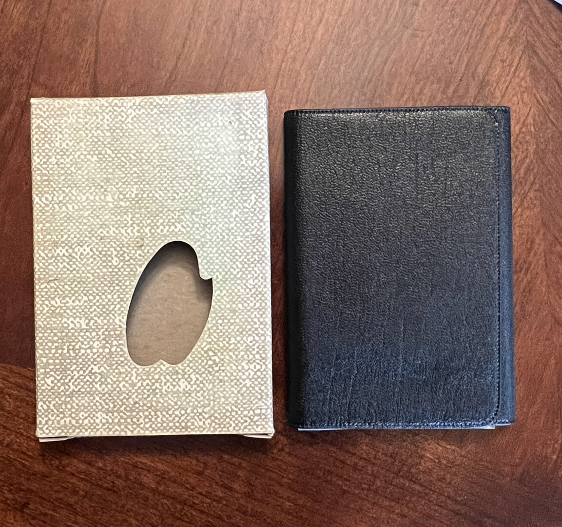 Vintage First Federal Savings & Loan Miami Mens Black Tri-Fold Wallet NOS