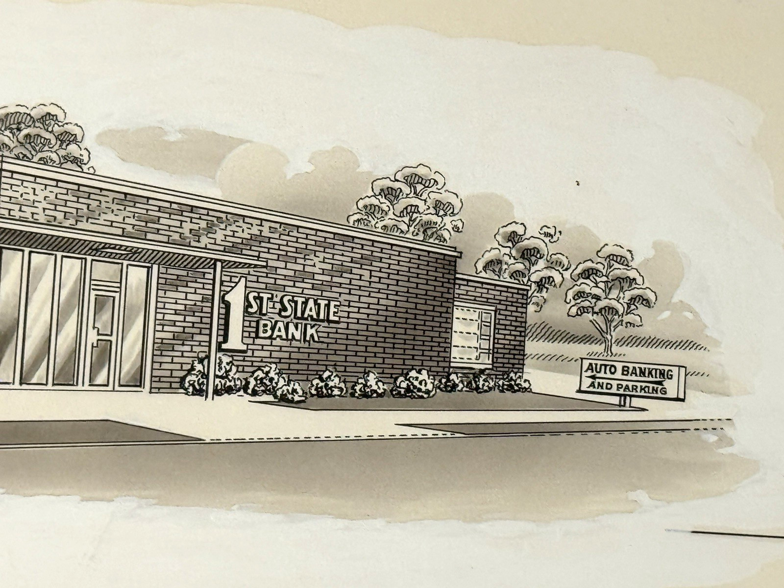 Vintage Vienna Illinois 1st State Bank Building – Printing Company Artwork