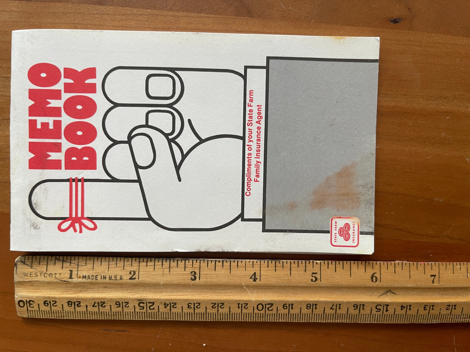 Vintage STATE FARM INSURANCE Advertising Memo Book Notepad 6 inch x 3.5 inch