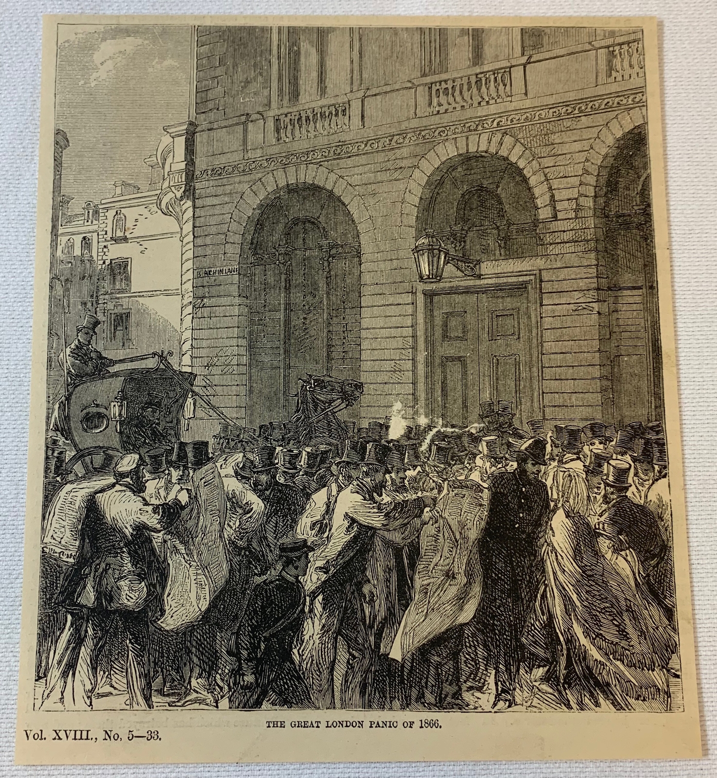 1884 magazine engraving ~ GREAT LONDON PANIC of 1866