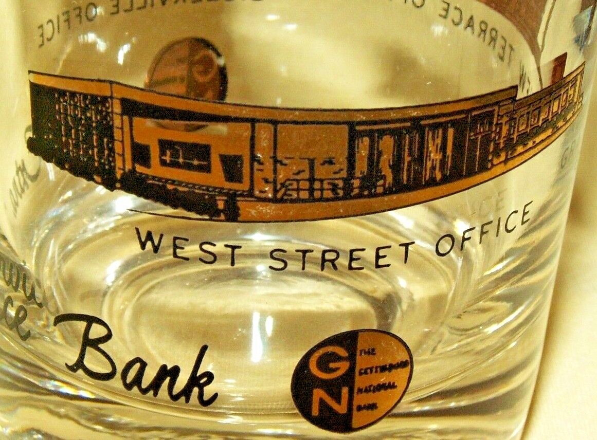 Gettysburg National Bank Glass Gold York St 1972 Biglerville Grandview 1814 1910