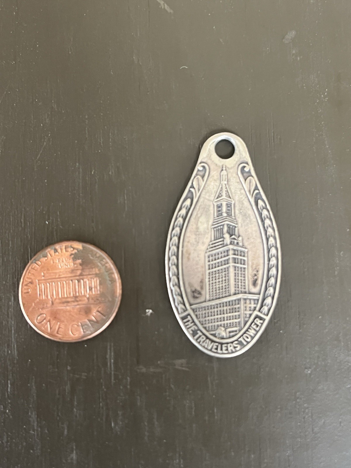 TRAVELERS INSURANCE ID Tag TOWER Building HARTFORD CT Antique Key Fob
