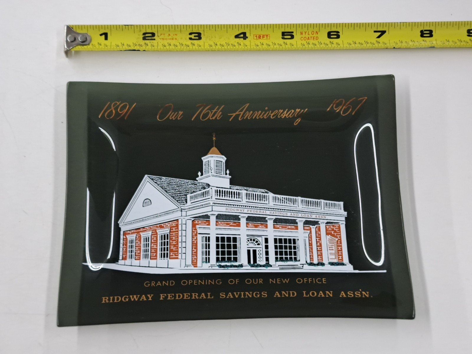 Vintage Tray Advertising Ridgway Federal Savings & Loan Assn. 76th Anniversary