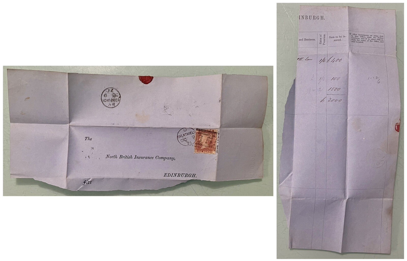 Lot of 8 NORTH BRITISH & MERCANTILE INSURANCE COMPANY 1870’s Letter Sheet Covers