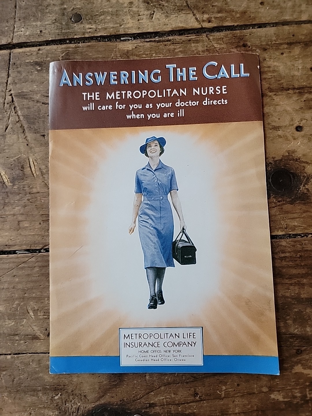 Antique Nurse Answering The Call Metropolitan Life Insurance Company Booklet