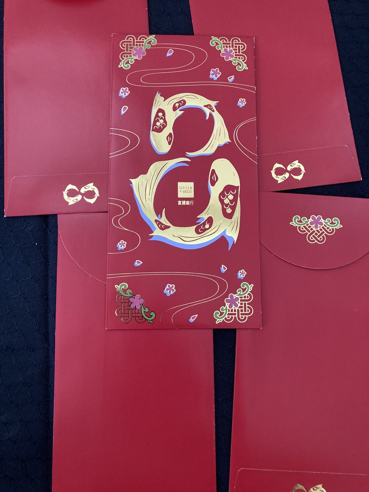 New! Wells Fargo Bank Chinese Lunar New Year Red Envelopes~ Pack Of 5
