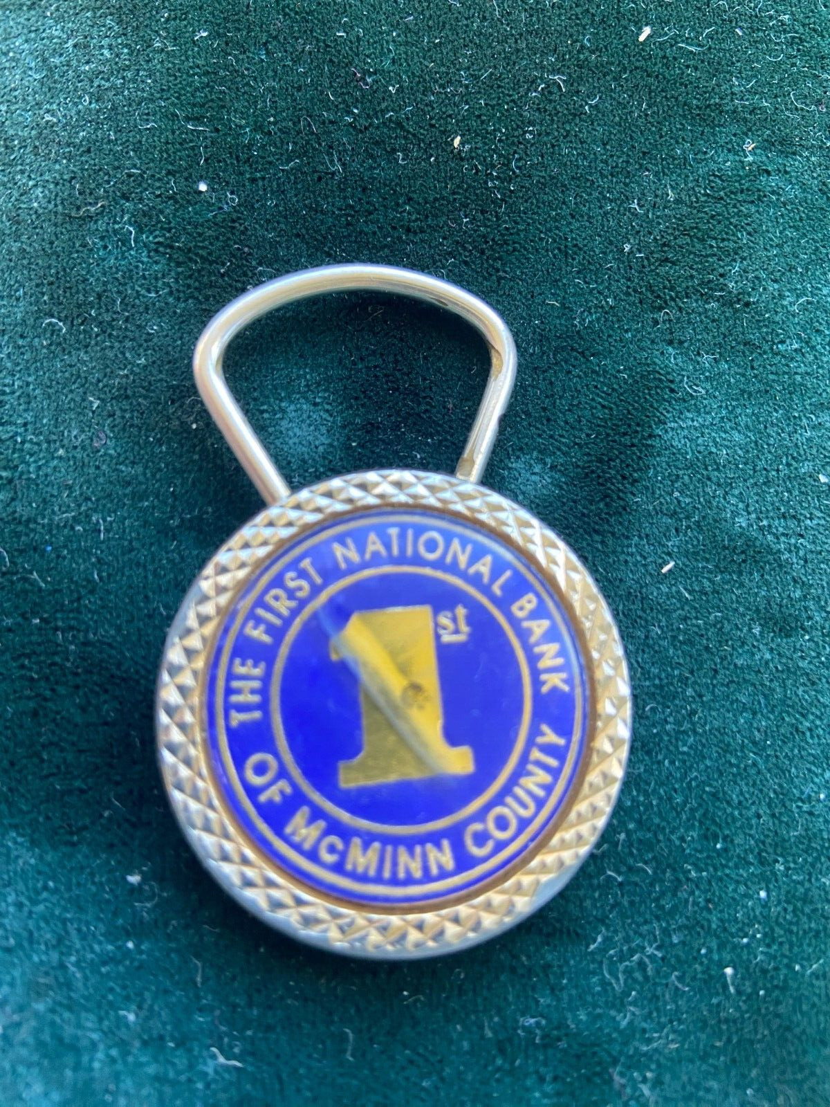 THE FIRST NATIONAL BANK OF McMINN COUNTY TENNESSEE KEY CHAIN FOB HIT/USA