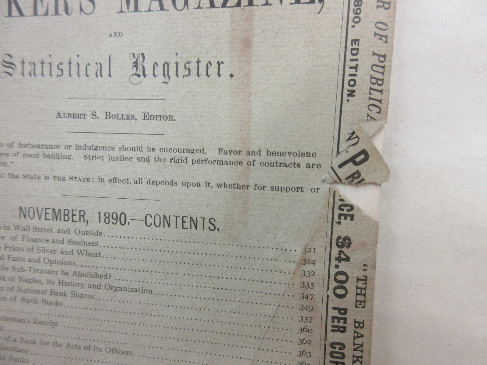 The Bankers Magazine Volume 45 Issue 5 November 1890 Vintage Periodical