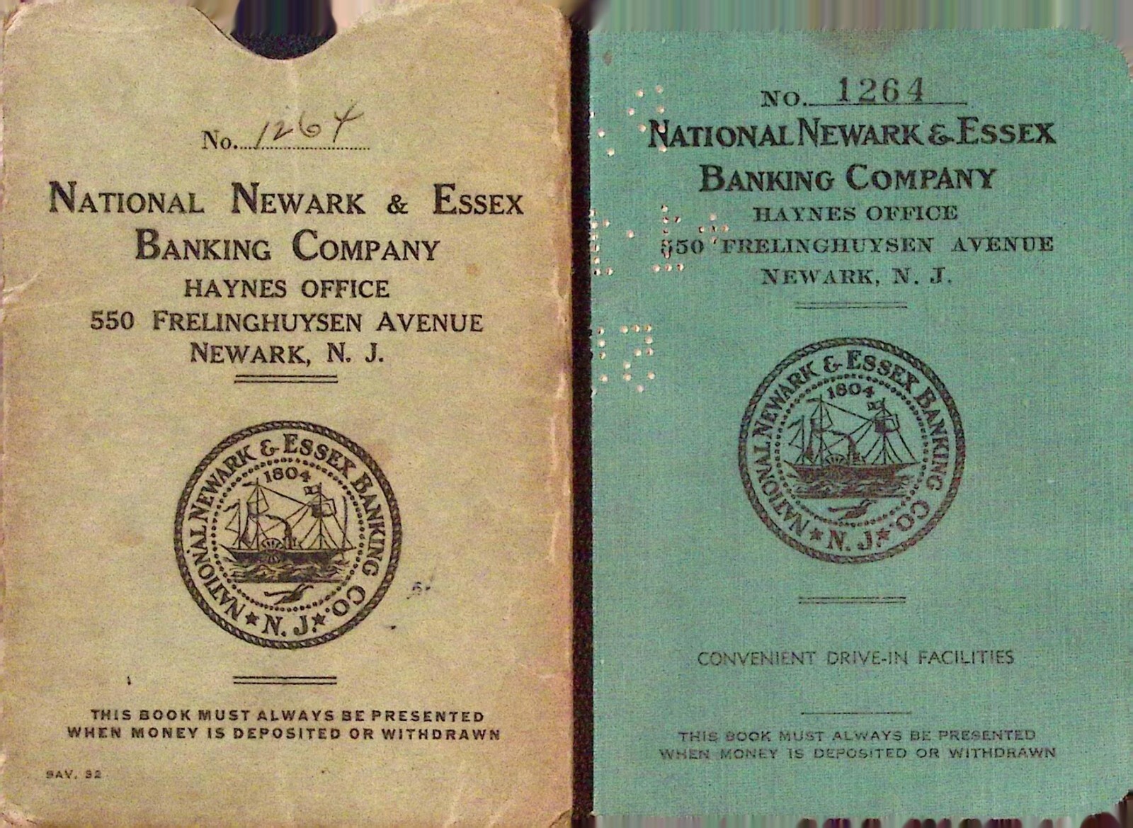 National Newark & Essex Banking Company Newark NJ Bank Book 1950s