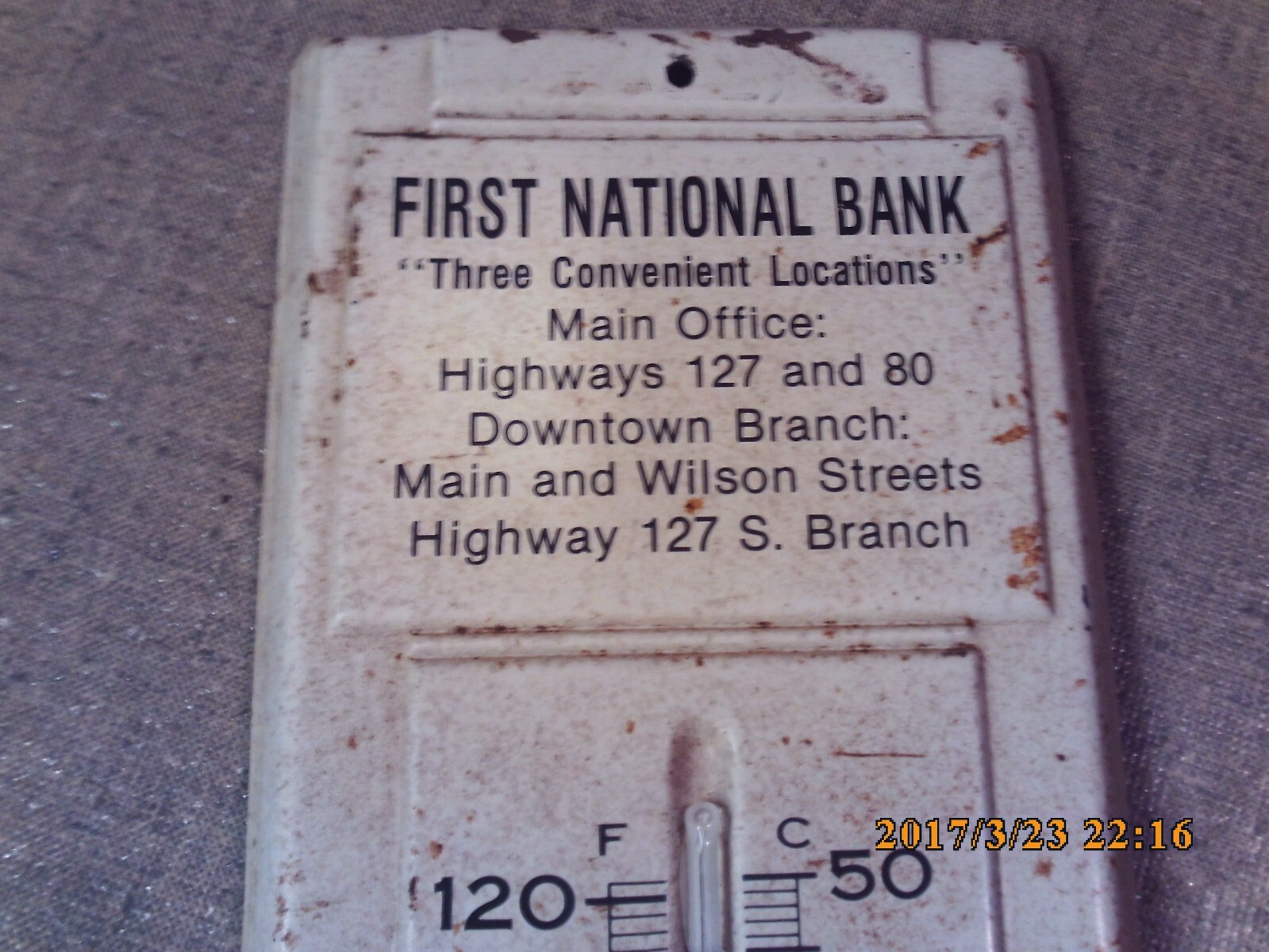 First National Bank Thermometer Russell Springs Ky
