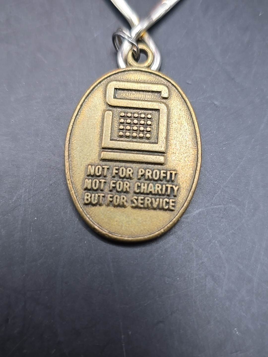 Safeway Credit Union Burlingame California Brass Keychain Fob Vintage