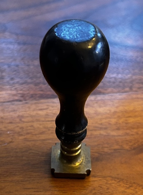 Original Wells Fargo Express / Standard Oil Wax Seal Stamp Brass/wood C.H. Young