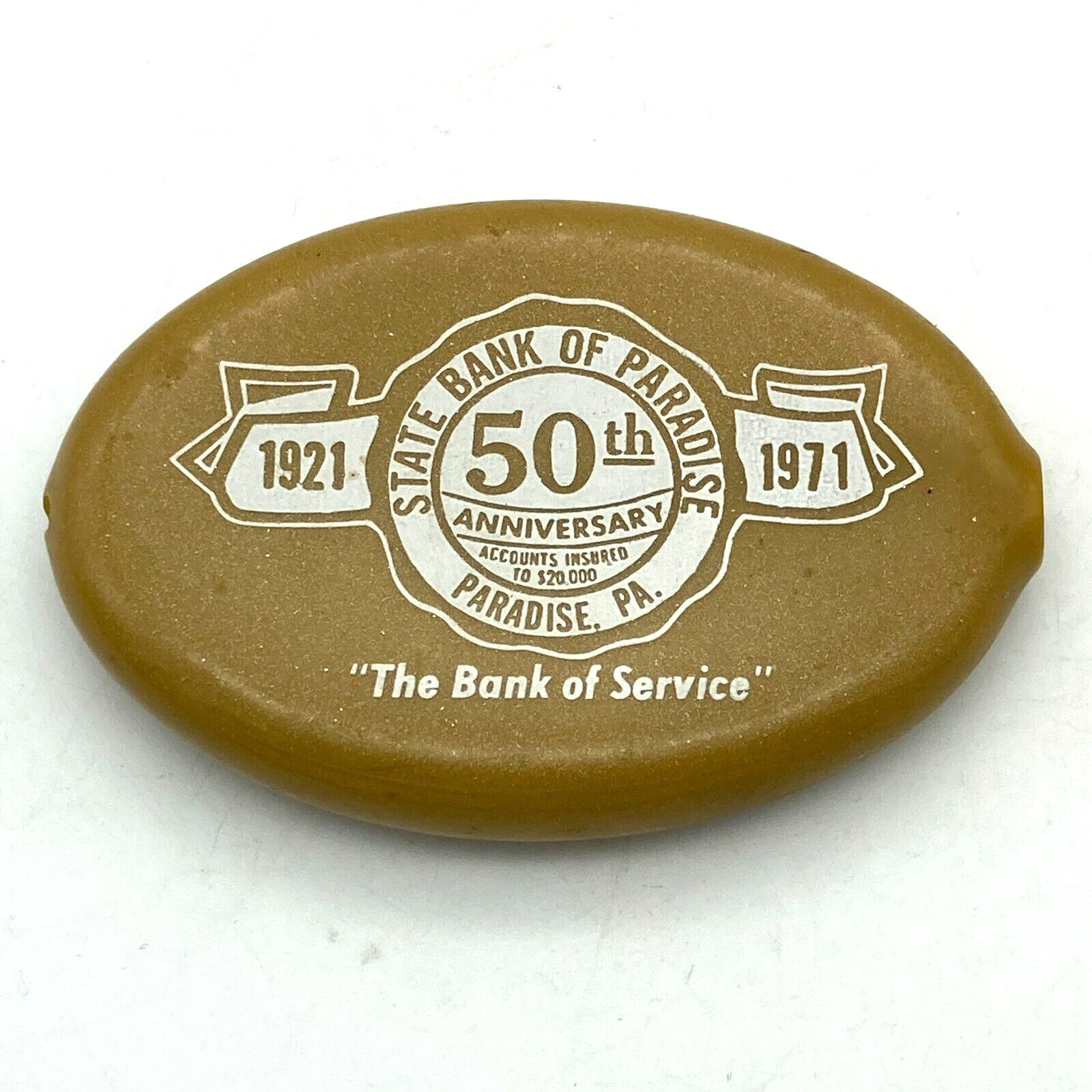 Vintage State Bank Of Paradise PA Quikoin Rubber Pocket Coin Purse Pouch USA 70s
